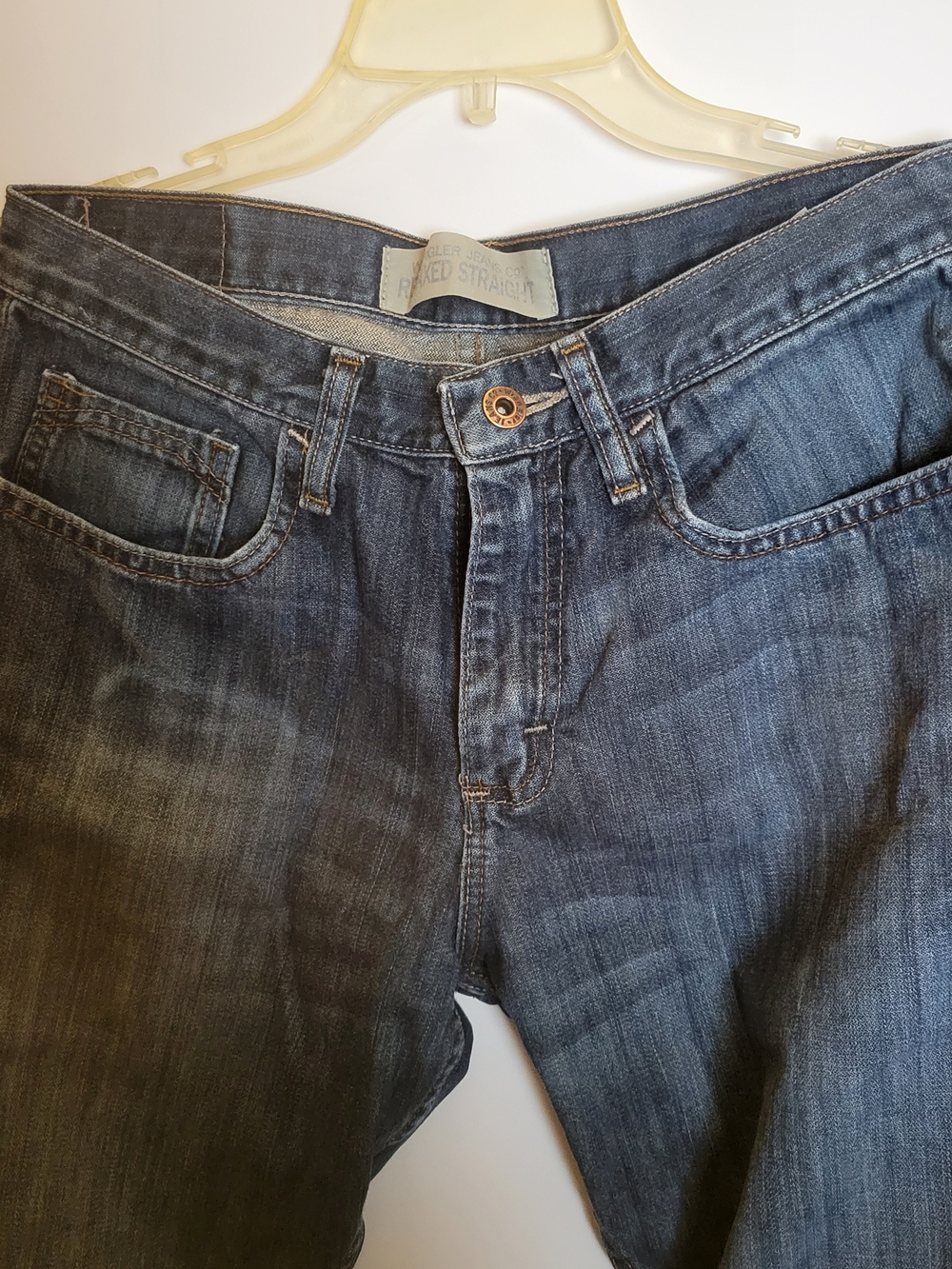 Classic Dark Blue Mens Wrangler Straight Jeans